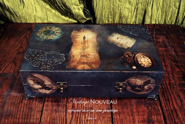 Footed Steampunk Style Mixed Media Stashbox - Image 2