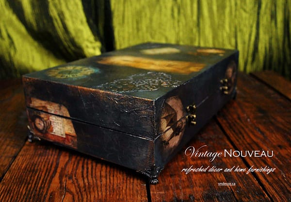 Footed Steampunk Style Mixed Media Stashbox