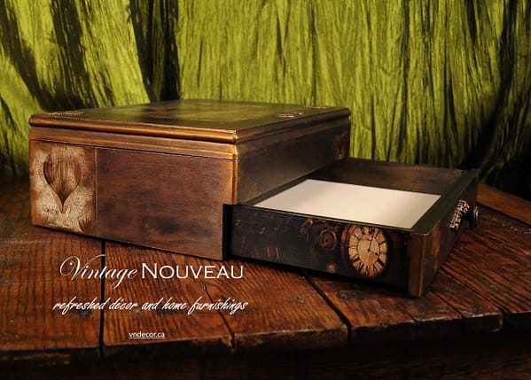 Steampunk Style Mixed Media Stashbox with Drawer - Image 4