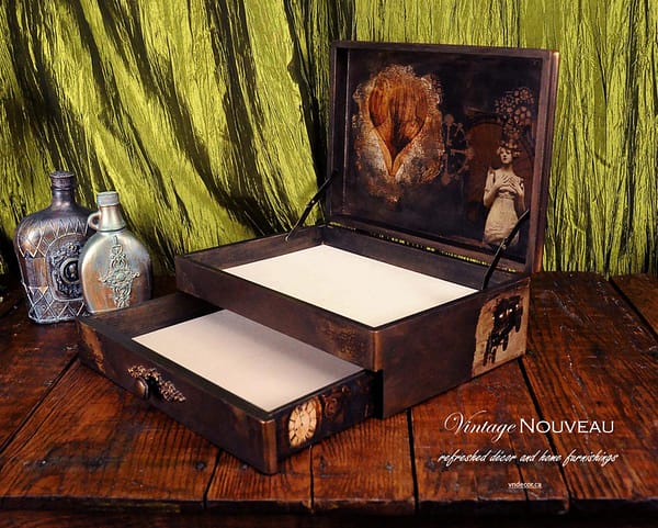 Steampunk Style Mixed Media Stashbox with Drawer