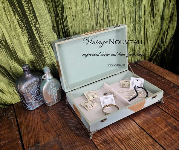 Custom Painted Decoupage Wooden Memory Box ~ Keepsake Vanity Dresser Box - Image 8