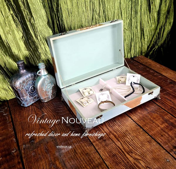 Custom Painted Decoupage Wooden Memory Box ~ Keepsake Vanity Dresser Box - Image 9