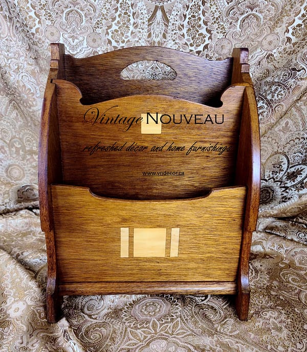 Vintage Inlaid Solid Mahogany Rack - Image 2