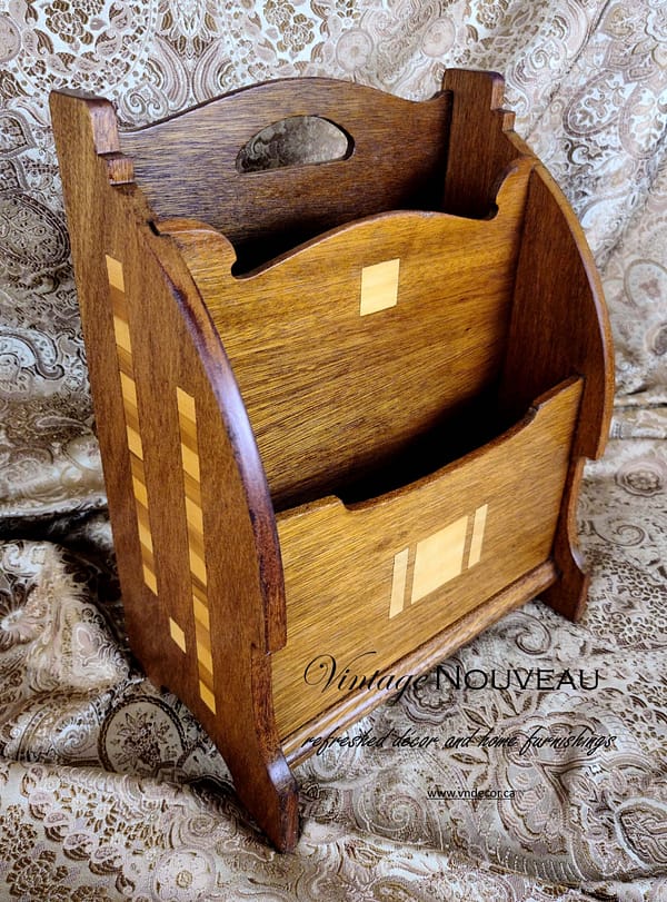 Vintage Inlaid Solid Mahogany Rack