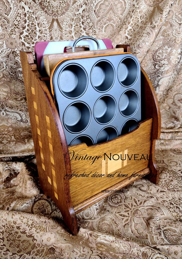 Vintage Inlaid Solid Mahogany Rack - Image 5